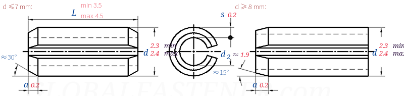 DIN 7346 1978SpringType Straight Pins (Roll Pins) Lightweight Type