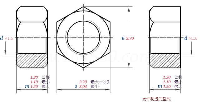 GB  52 -  1976 六角螺母