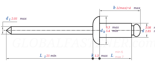 GB /T 12618.4 -  2006 Open End Blind Rivets With Break Pull Mandrel And Protruding Head―Property Class 51