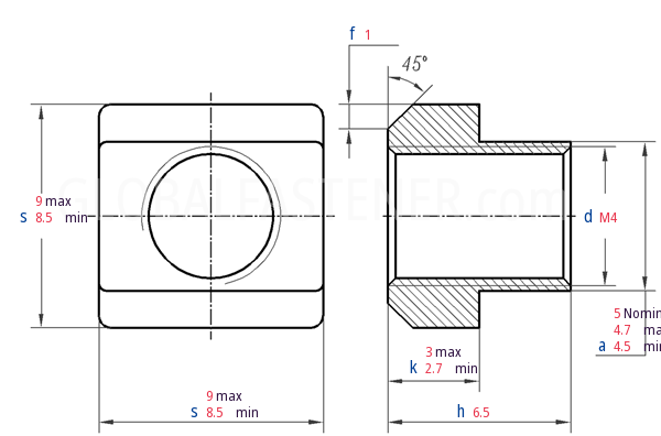 DIN  508 -  2002 Nuts For T-slots