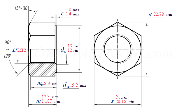 GB /T 1229 - 2006 High Strength Large Hexgon Nuts For Steel Structures