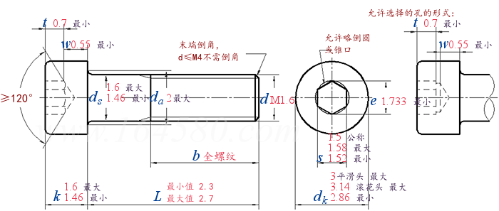 ISO 4762 - 2004 内六角圆柱头螺钉