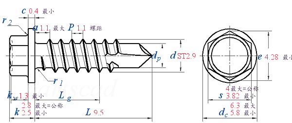 GB /T 15856.5 -  2002 六角凸缘自钻自攻螺钉