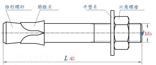 GB /T 22795LG -  2008 螺杆型膨胀锚栓 [车修壁虎]