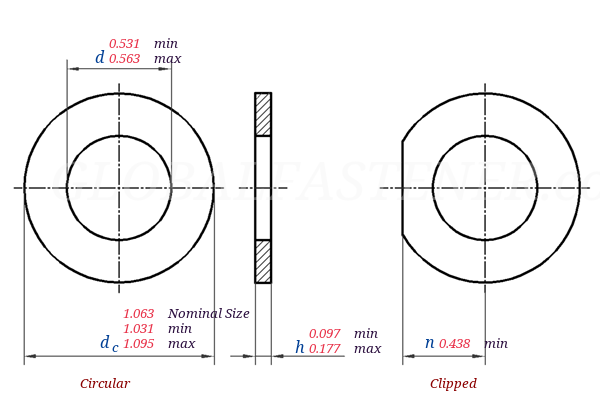 ASME B 18.2.6 -  2019 Hardened Steel Circular and Circular Clipped Washers  (ASTM F436 / F436M)