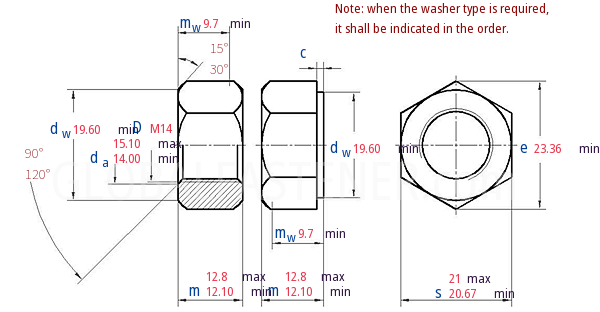 GB /T 9125.2 -  2020 Hexagon Nuts For Pipe Flange Connection,Type 1