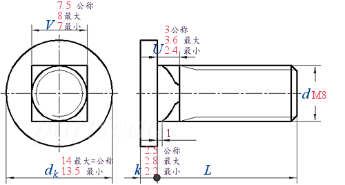 YJT  10460 平圆头方颈（马车）螺栓