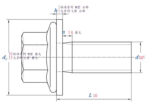 DIN EN ISO  10644 S12 六角法兰面螺栓和平垫圈组合件