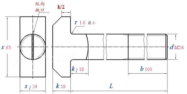 DIN  7992 -  2024 大头T形头螺栓