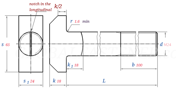 DIN  7992 -  2024 T-head Bolts with Large Head