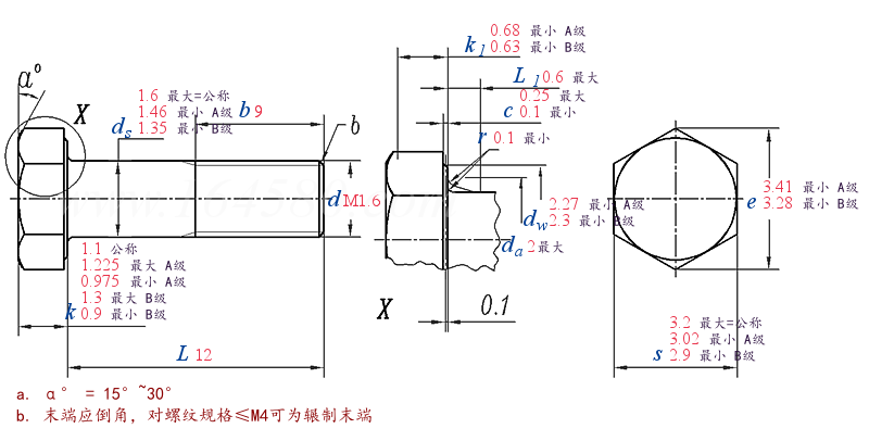 ISO  4014 -  2011 六角头螺栓 产品等级A和B级