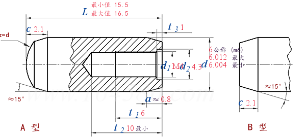 ISO  8735 -  1997 淬硬钢和马氏体不锈钢内螺纹圆柱销