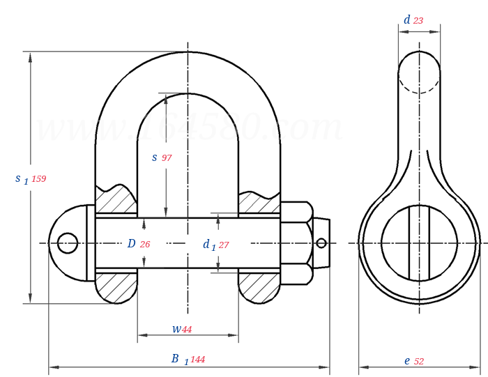CB  3061 -  1987 直形 合金钢卸扣  D型