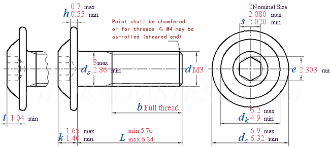 ISO 7380-2 - 2011 Hexagon Socket Button Head Screws With Collar
