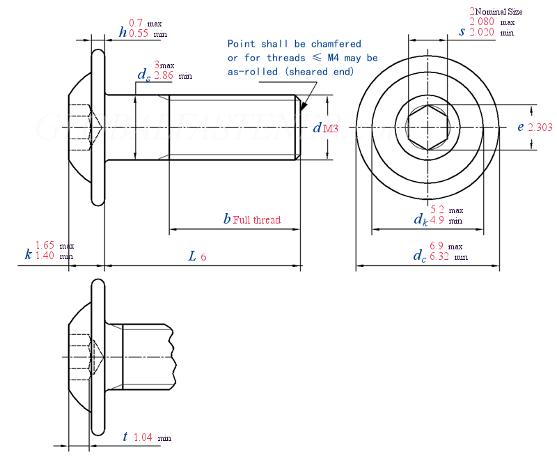 ISO 73802 2011Hexagon Socket Button Head Screws With Collar