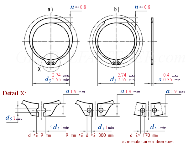 DIN  471 -1 -  2011 Retaining Rings For Shafts - Normal Type