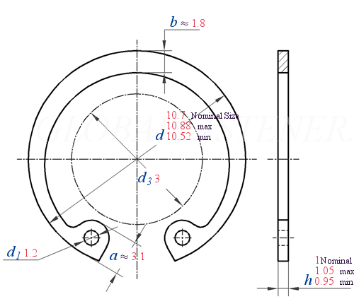 JIS B 2804 (CE-IN) - 2010Internal Retaining Rings