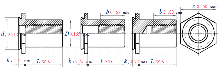 Self-Clinching CSOS Stainless Steel Concealed-Head Standoffs