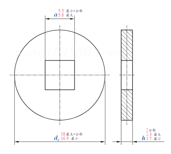 DIN  440 -  2001 木结构用特大垫圈（方孔）