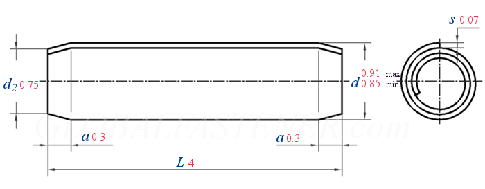 JIS B 2808 (CS) - 2013Spring Pins, Coiled, Standard Duty