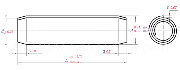 JIS B 2808 (CS) - 2013Spring Pins, Coiled, Standard Duty