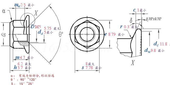 GB /T 6187.1 - 2016 2型全金属六角法兰面锁紧螺母