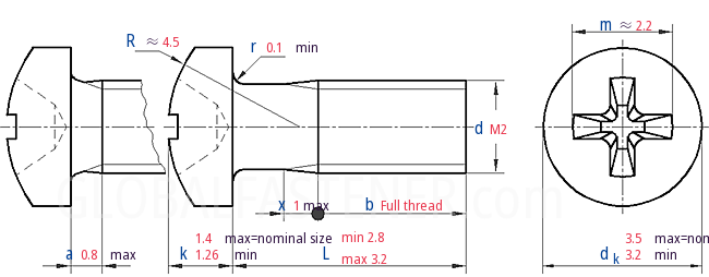 GB /T 823 - 2016Small Pan Head Screws with Cross Recess