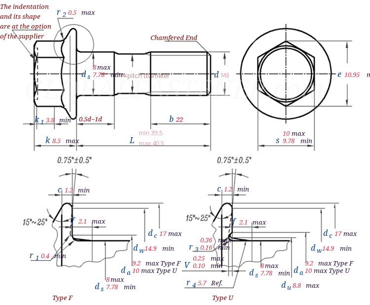 GB /T 16674.2 R -  2016 Hexagon Bolts With Flange With Metric Fine Pitch Thread - Small Series - Type R