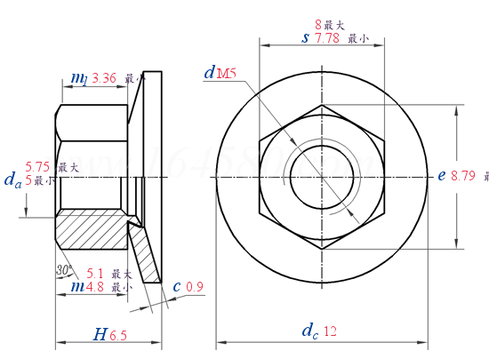 Q  322 六角螺母和锥形垫圈组合件