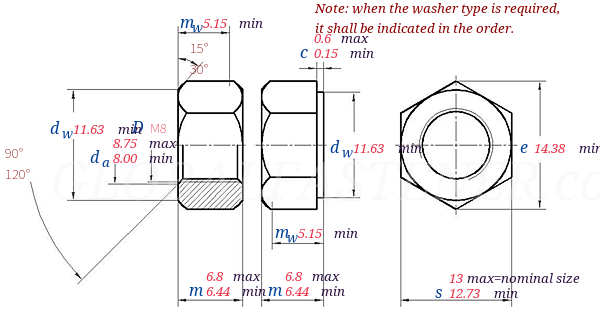 GB /T 6171 -  2016 Hexagon Nuts,Style 1-Fine Pitch Thread