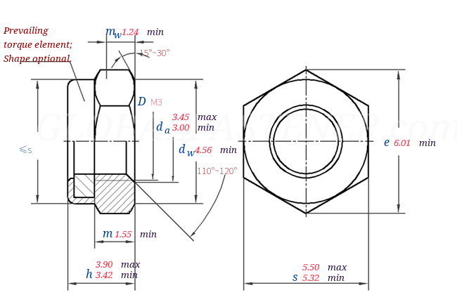 GB /T 6172.2 -  2016 Prevailing Torque Type Hexagon Thin Nuts（With Non-Metalic Insert）