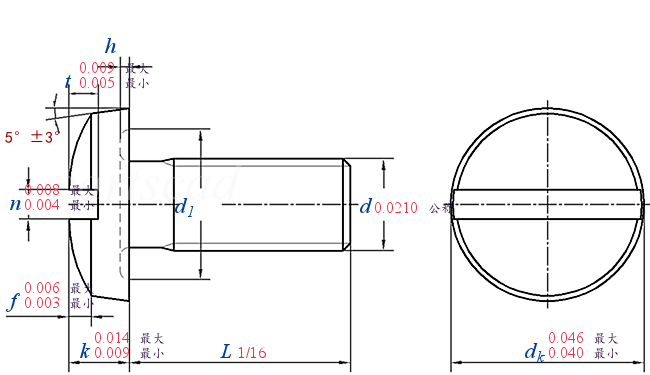 ASME B 18.6.3 T27 -  2013 开槽球面扁圆柱头机械螺钉[Table 27] (ASTM F837, F468)