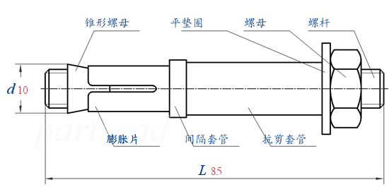 GB /T 22795 (STG) - 2008 双套管型膨胀螺栓（STG型）