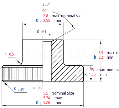 DIN  466 -  2006 Knurled Nuts, High Type