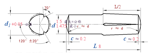 DIN EN ISO  8741 -  1998 槽销，半长倒锥槽