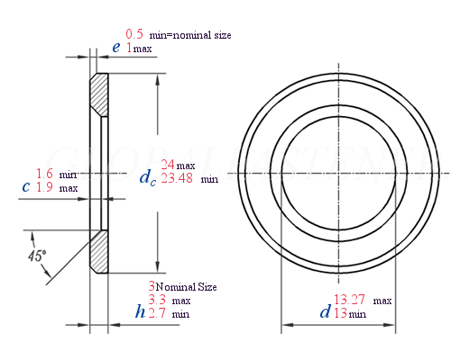 DIN EN  14399 -6 Chamfered washer -  2015 High-strength structural bolting assemblies for preloading - Part 6: Plain chamfered washers