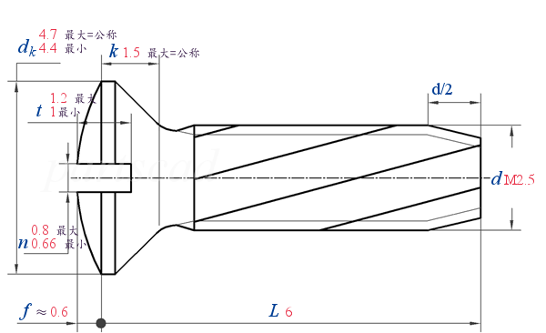 DIN  7513 (GE) - 2016 开槽半沉头自攻自切螺钉