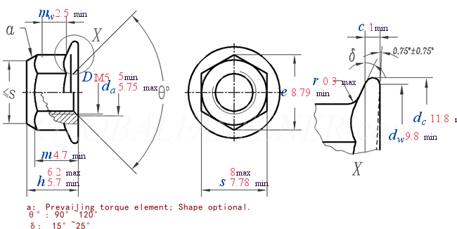 DIN EN  1664 -  1998 Prevailing Torque Type All-metal Hexagon Nuts With Flange