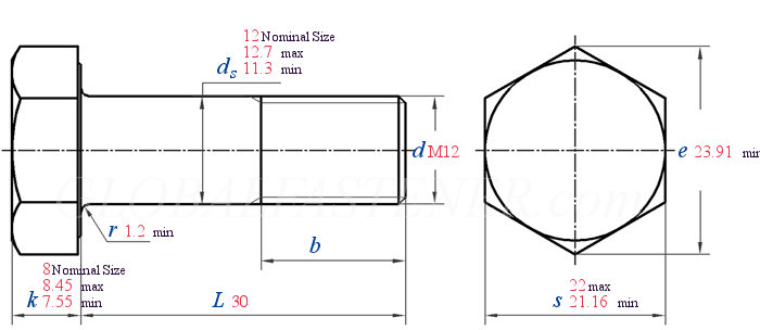 DIN EN  14399 -4 Bolt -  2015 High-strength structural bolting assemblies for preloading - Part 4: System HV — Hexagon bolt