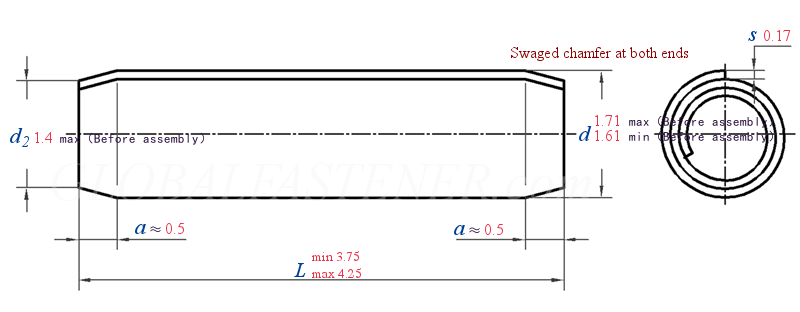GB /T 879.3 - 2018 Spring-Type Straight Pins-Coiled,Heavy Duty