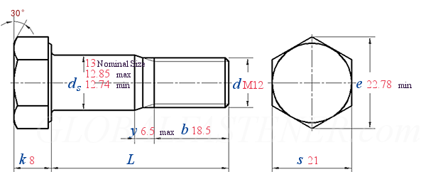 DIN 7999 - 1983 High Strength Hexagon Fit Bolts With Large Width Across Flats For Structural Steel Bolting