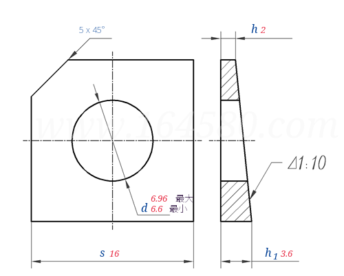 GB /T 853 -  1988 槽钢用方斜垫圈