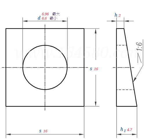 GB  852 -  1988 工字钢用方斜垫圈