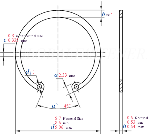 GB /T 893.1 -  1986 Circlips For Holes - Type A