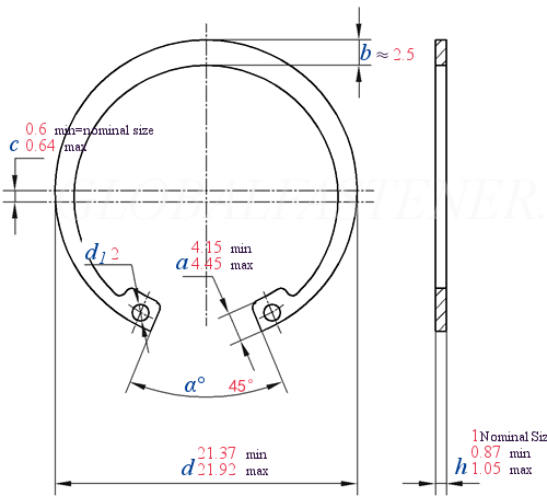 GB /T 893.2 -  1986 Circlips For Holes - Type B
