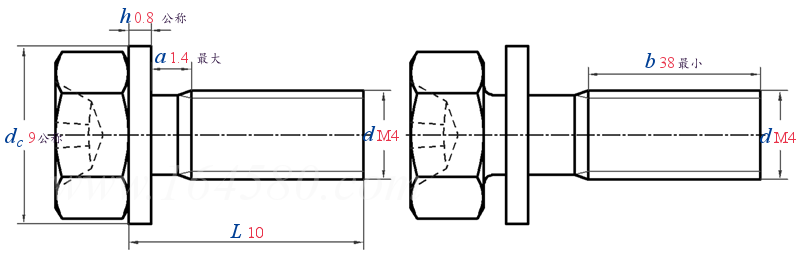 GB  9074.11 -  1988 十字槽凹穴六角头螺栓和平垫圈组合件